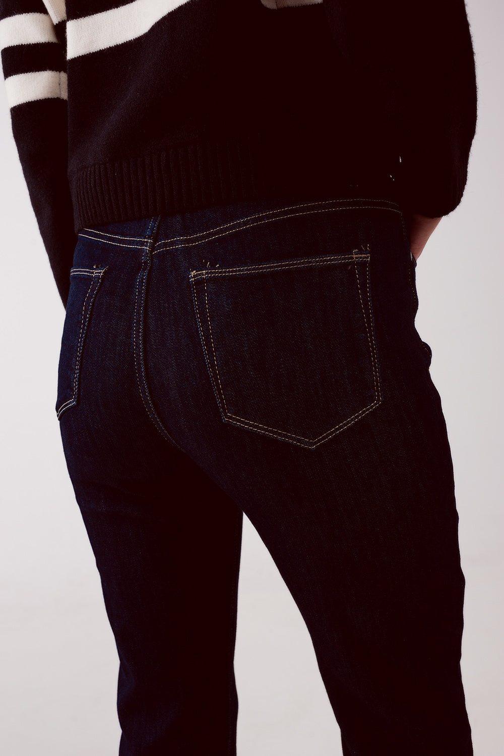 Jeans dritti lavaggio blu scuro anni '90