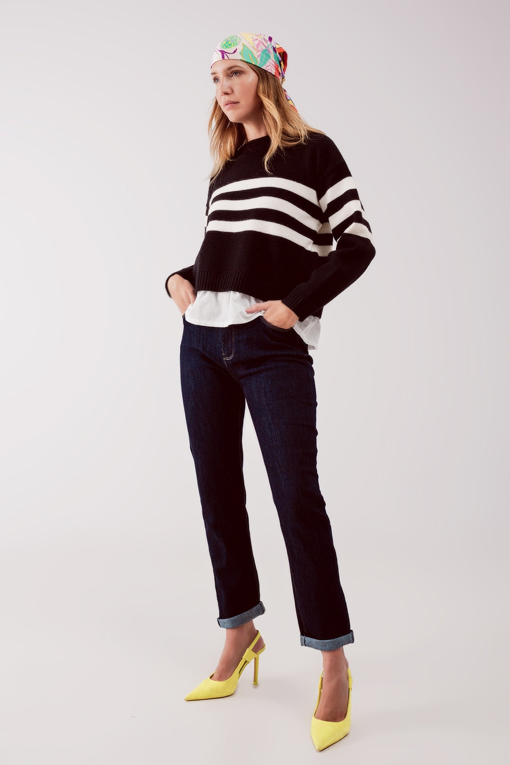 Jeans dritti lavaggio blu scuro anni '90