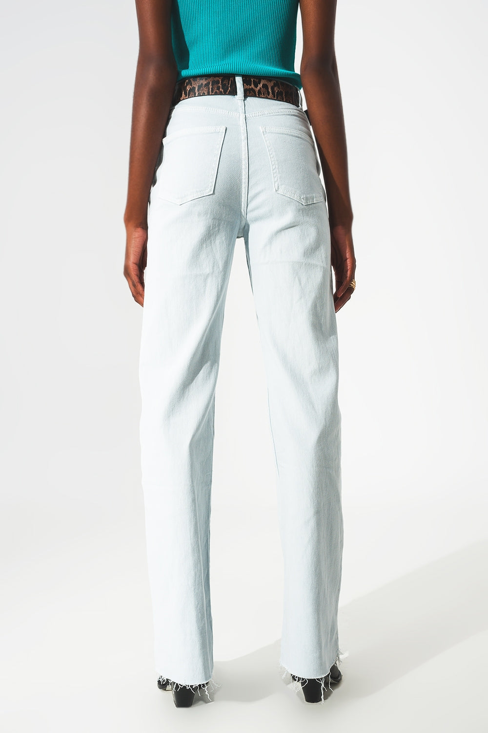 jeans elasticizzati in cotone blu chiaro