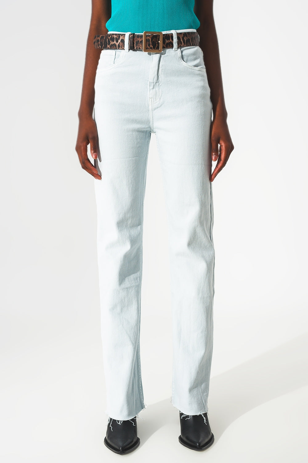 jeans elasticizzati in cotone blu chiaro