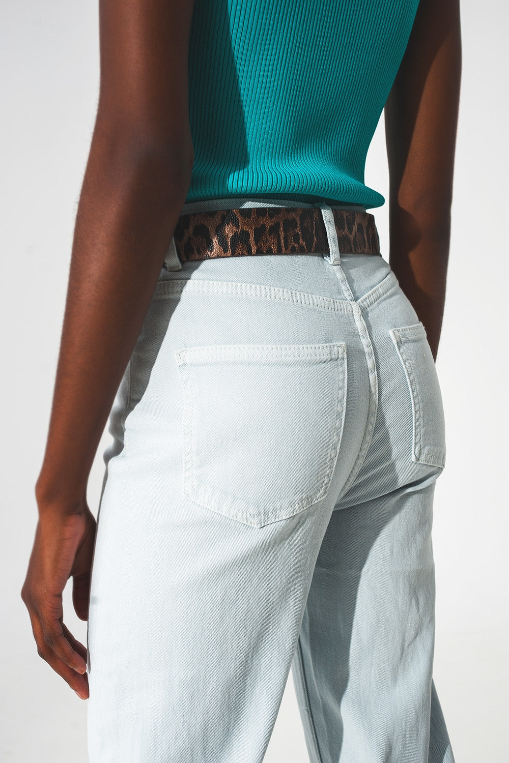 jeans elasticizzati in cotone blu chiaro