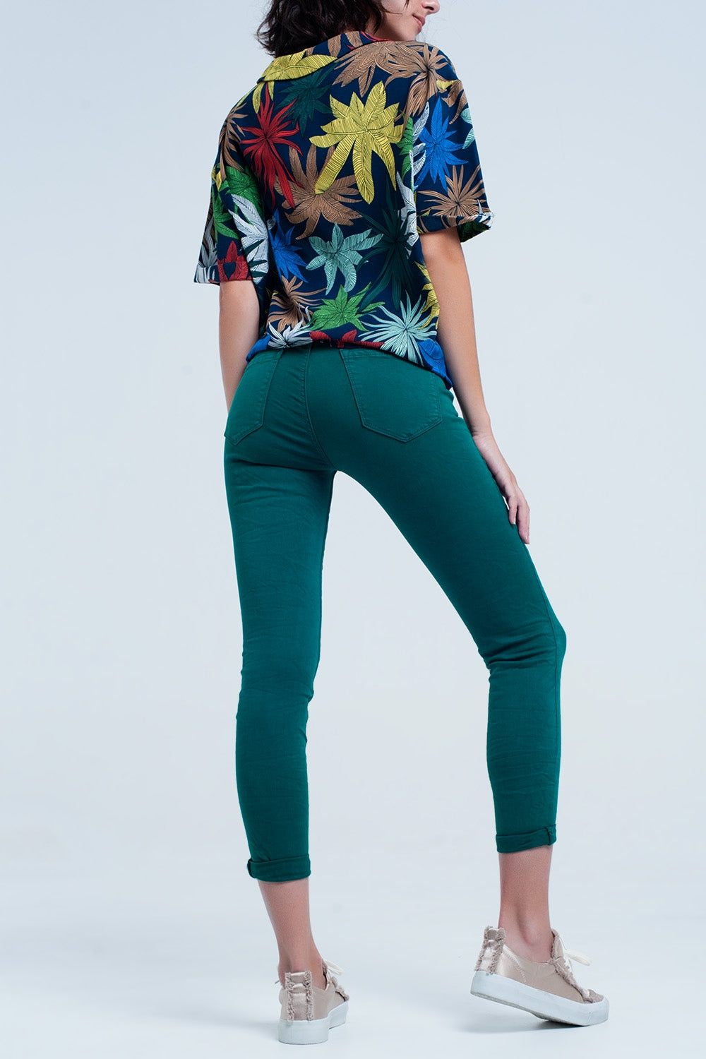 Jeans elasticizzati verdi skinny