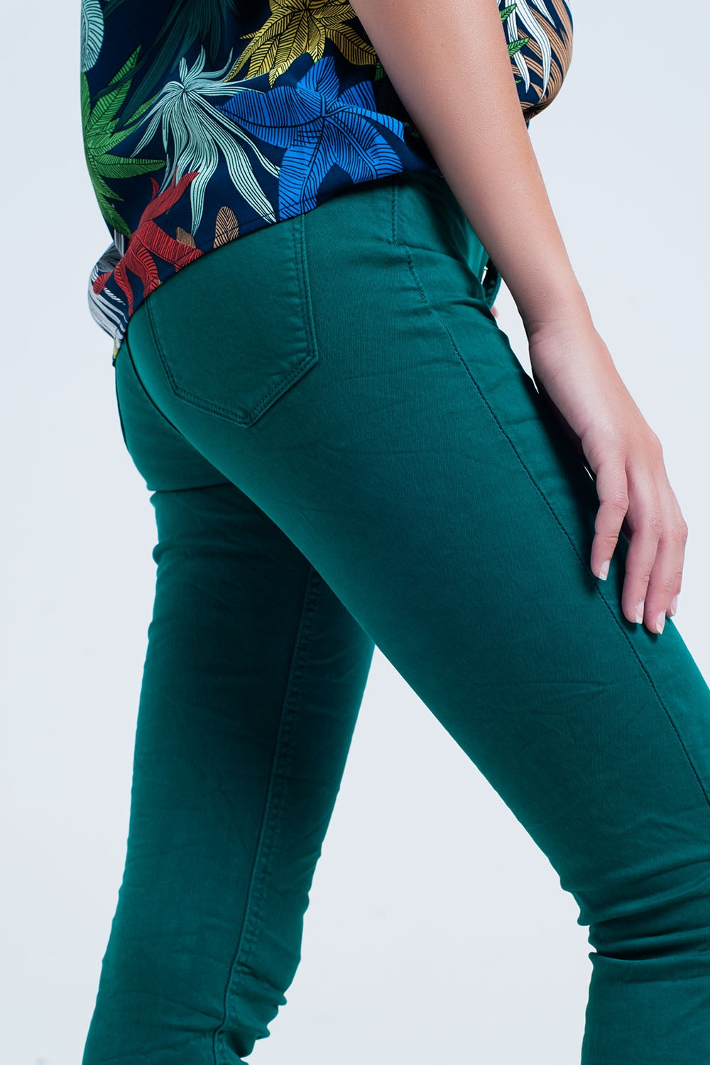 Jeans elasticizzati verdi skinny