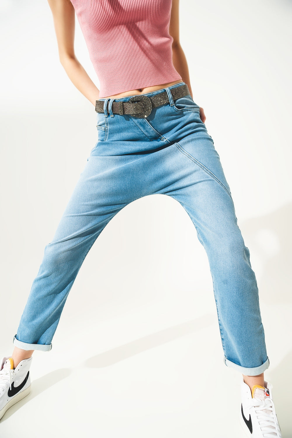Q2 Jeans extra larghi anni 90 lavaggio vintage