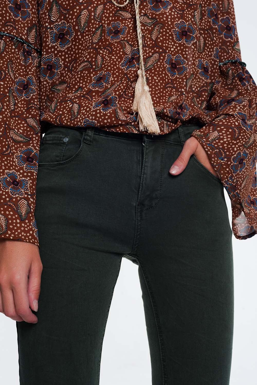 Jeans Khaki a vita alta