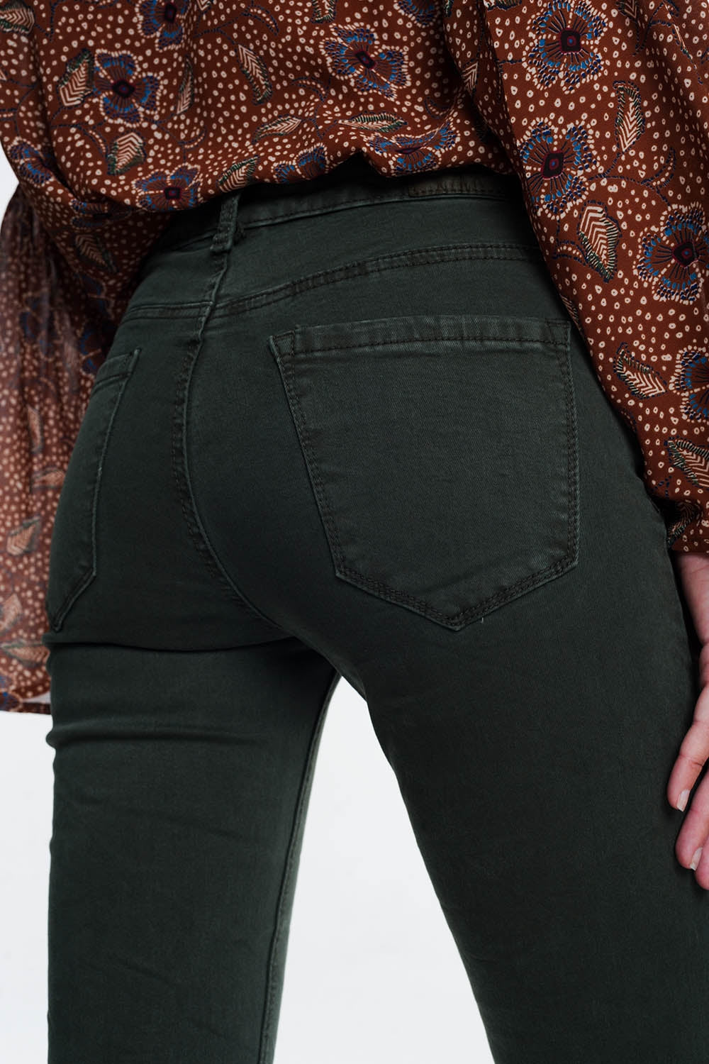 Jeans Khaki a vita alta