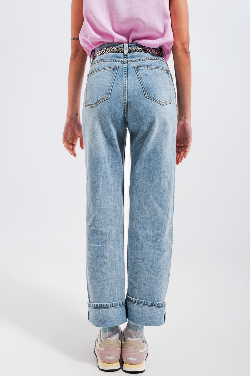 Jeans larghi stile anni 90 con stampa con cuori