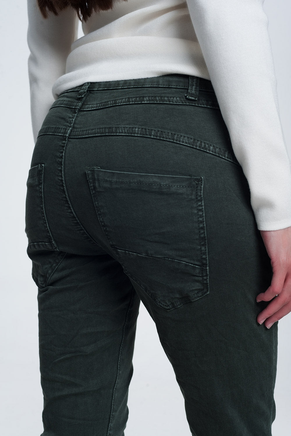 Jeans relaxed a 4 bottoni kaki