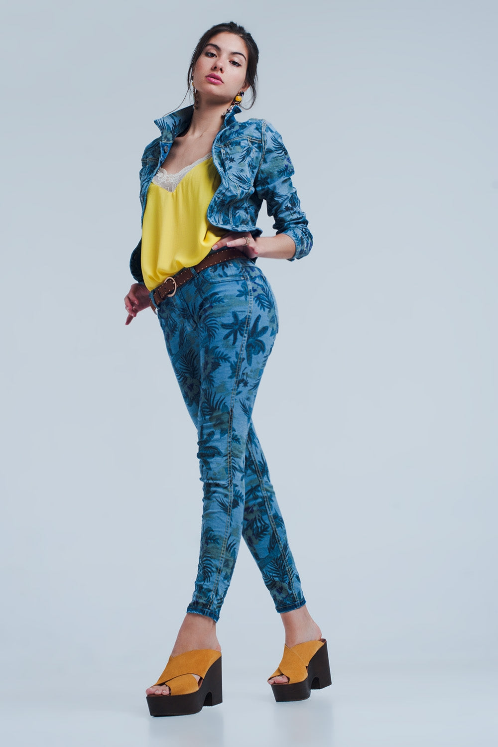 Jeans reversibili in blu medio