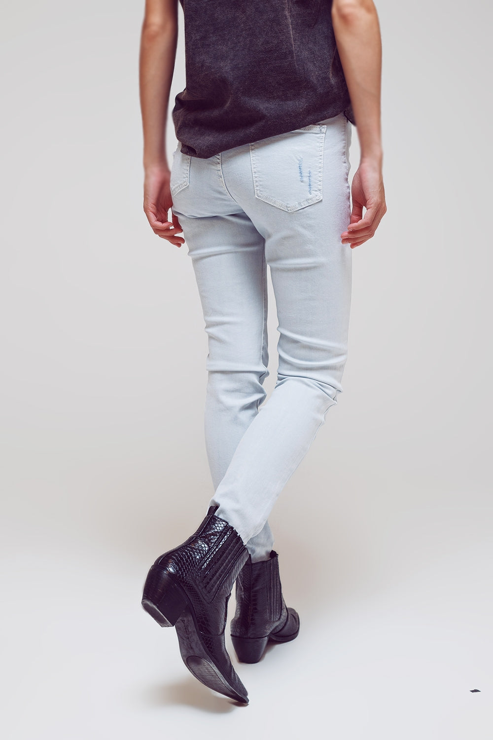 Jeans skinny a vita alta azzurro chiaro