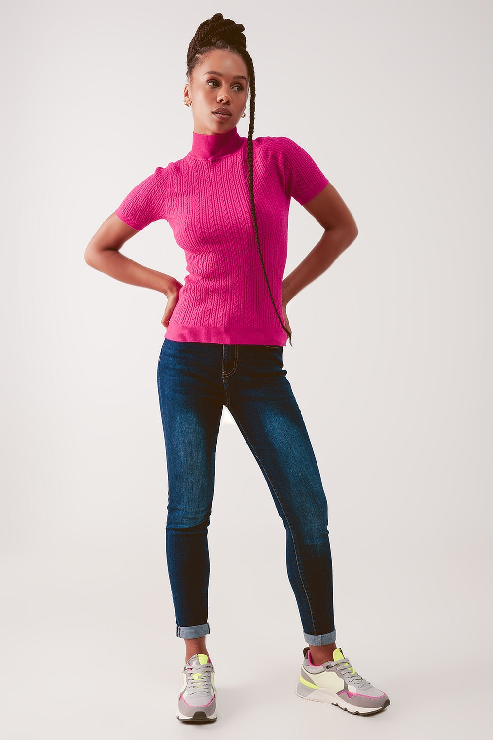 Jeans skinny a vita alta blu scuro