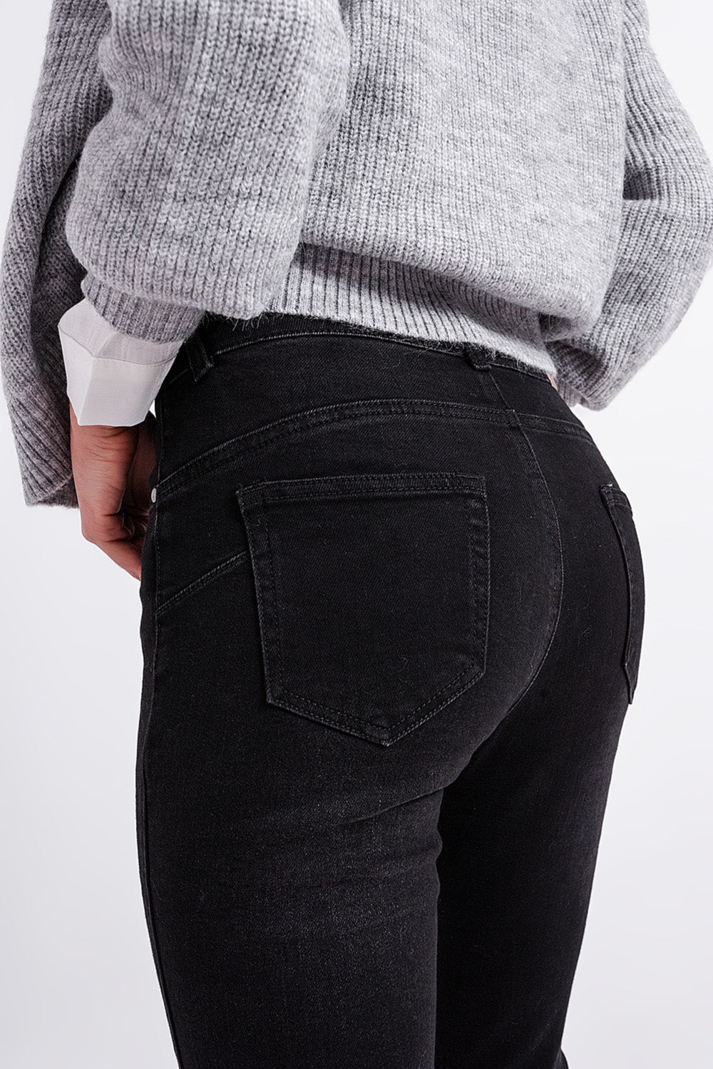 Jeans skinny a vita alta neri stretch