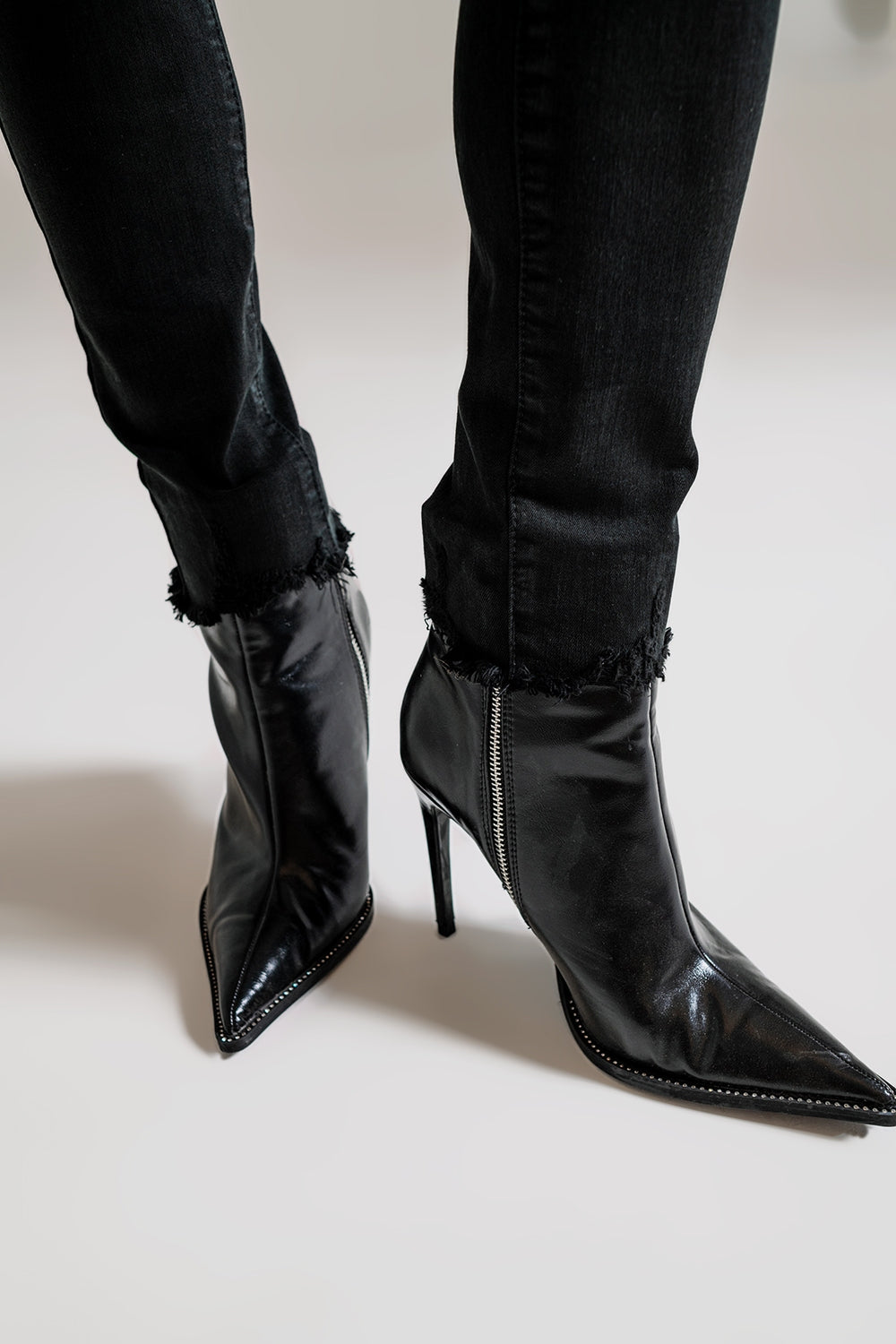 Jeans skinny a vita alta nero