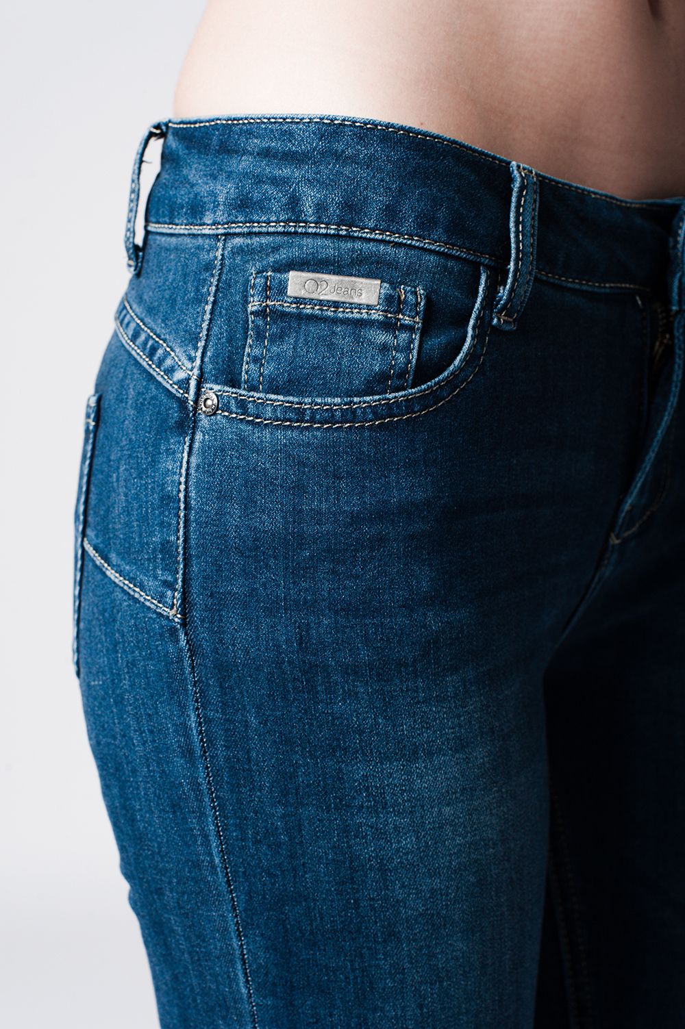Jeans skinny a vita bassa in denim scuro