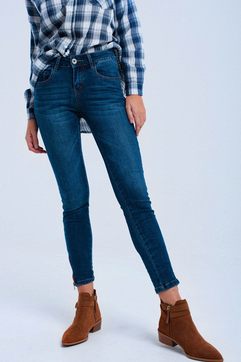 Jeans skinny con cerniera