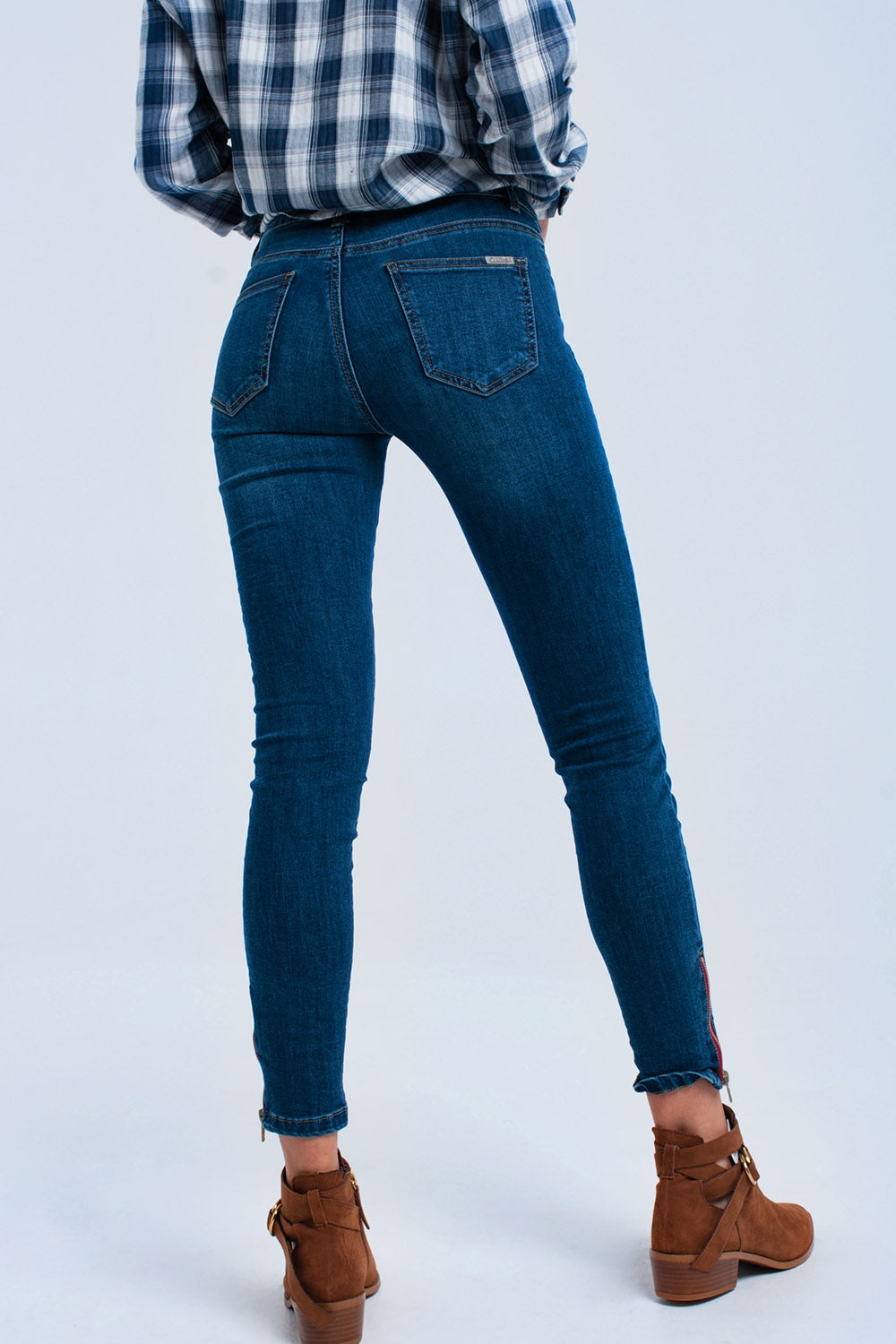Jeans skinny con cerniera
