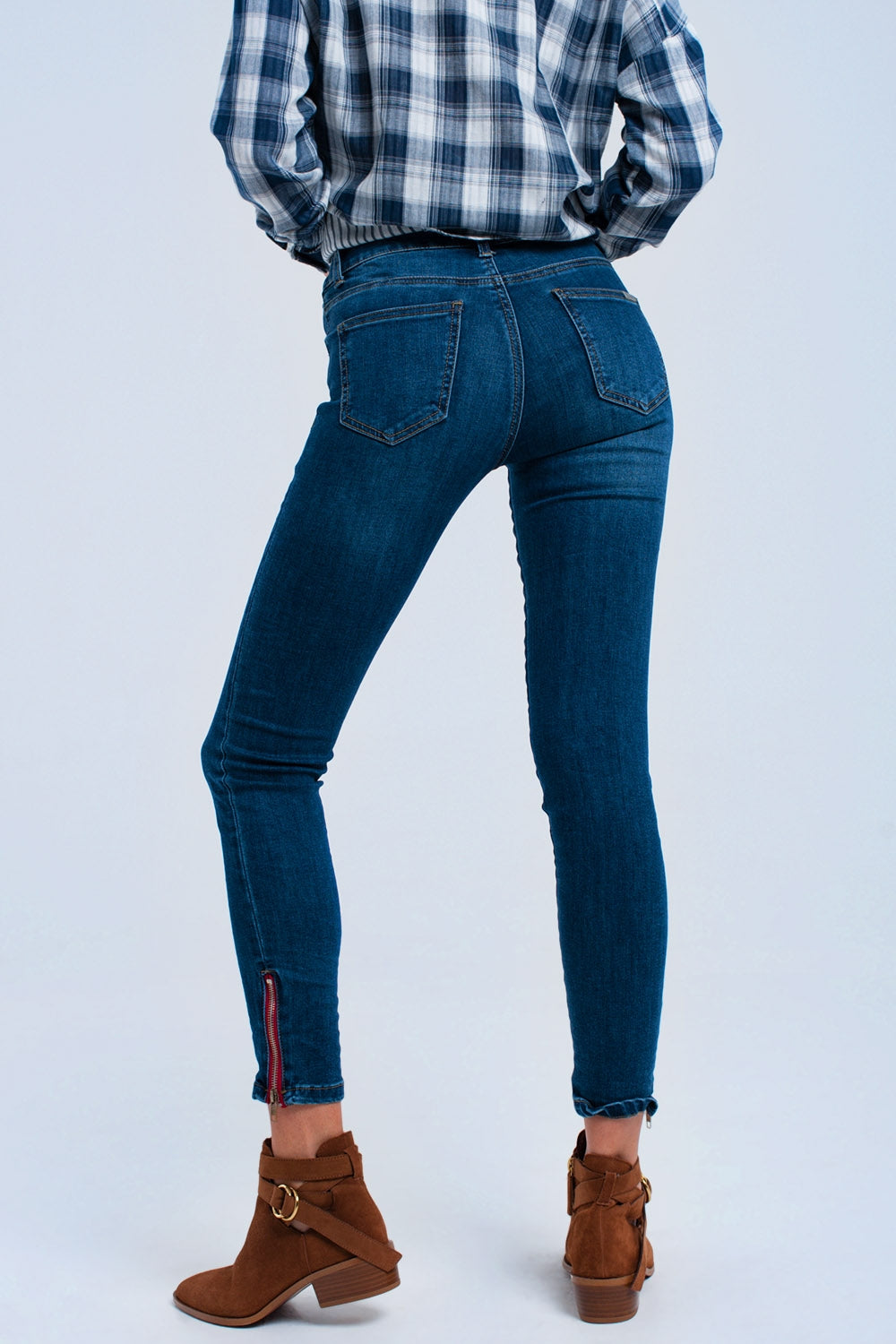 Jeans skinny con cerniera