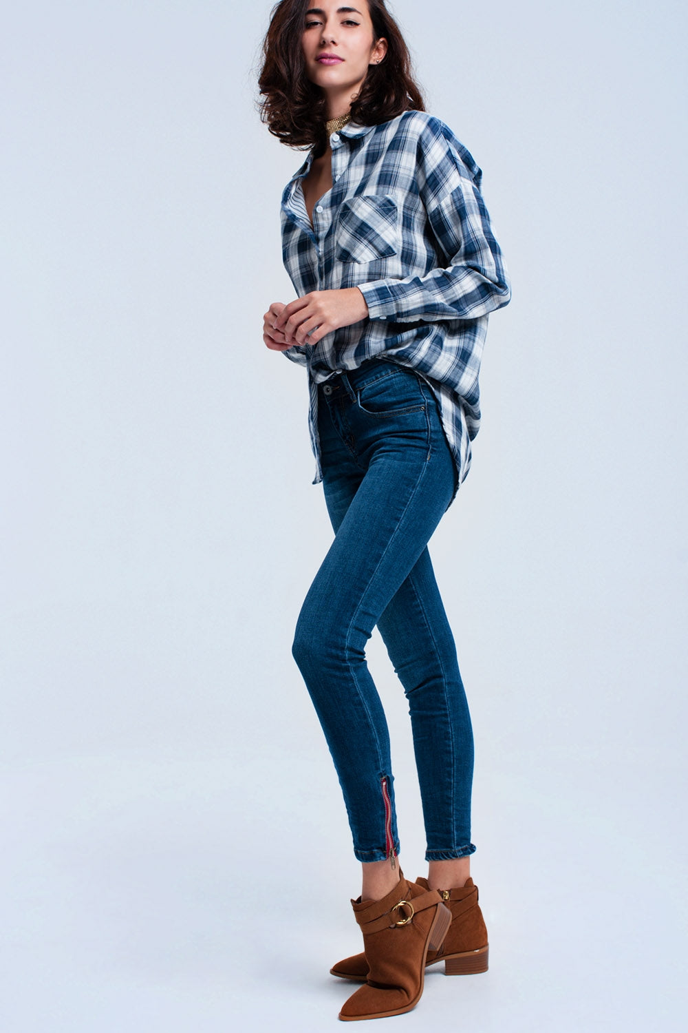 Jeans skinny con cerniera