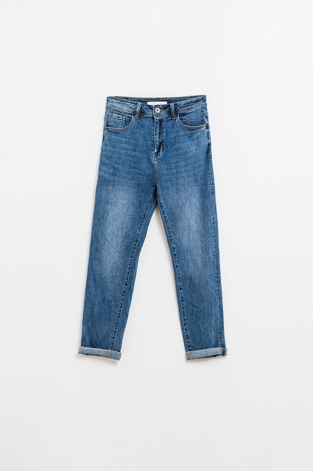 Jeans skinny elasticizzati con cinque tasche in lavaggio scuro