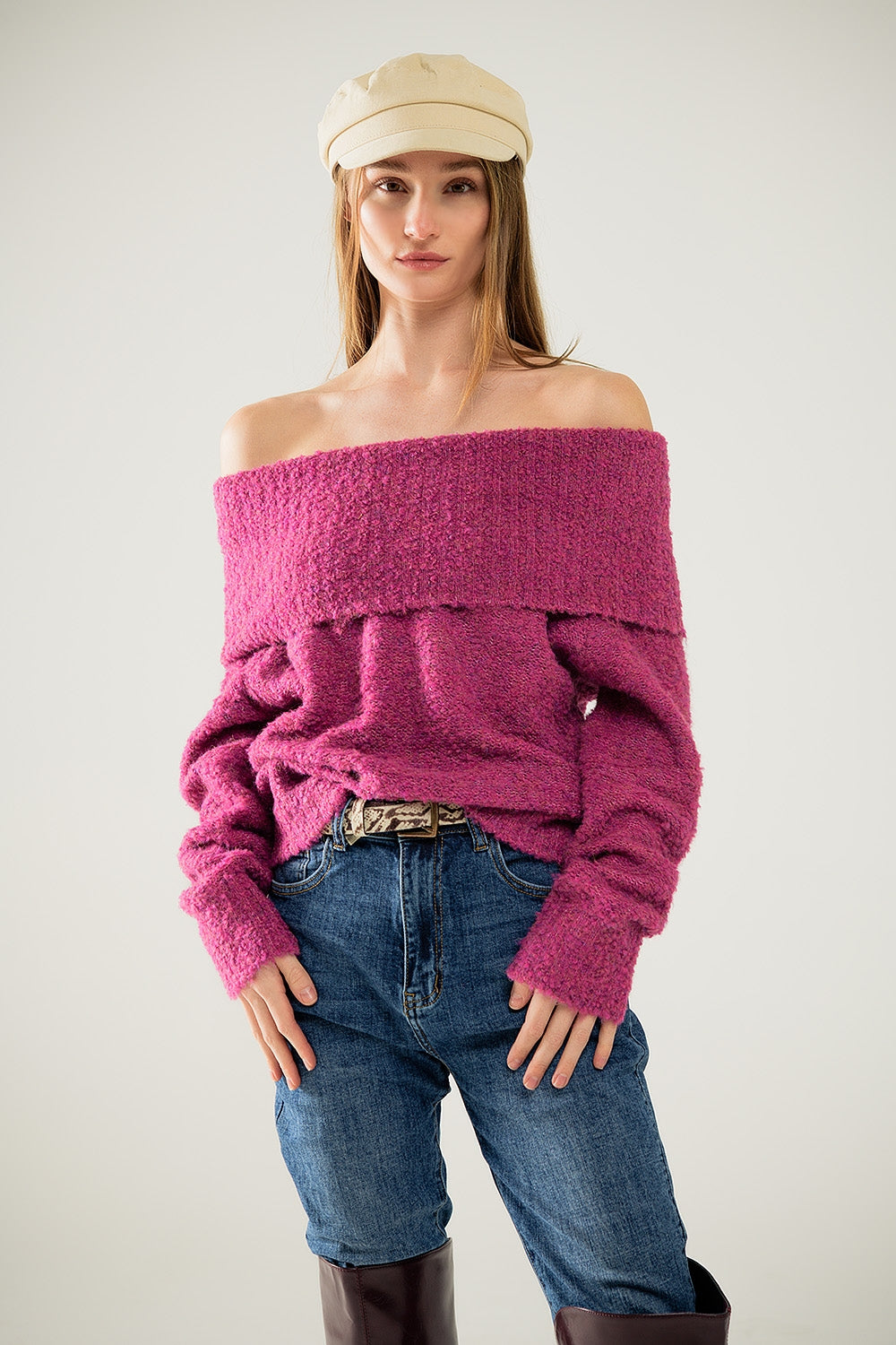 Jeans skinny elasticizzati con cinque tasche in lavaggio scuro