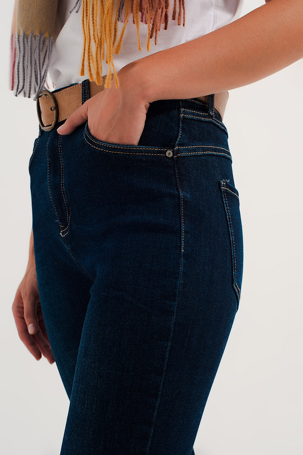 Jeans skinny fit denim elasticizzato blu medio
