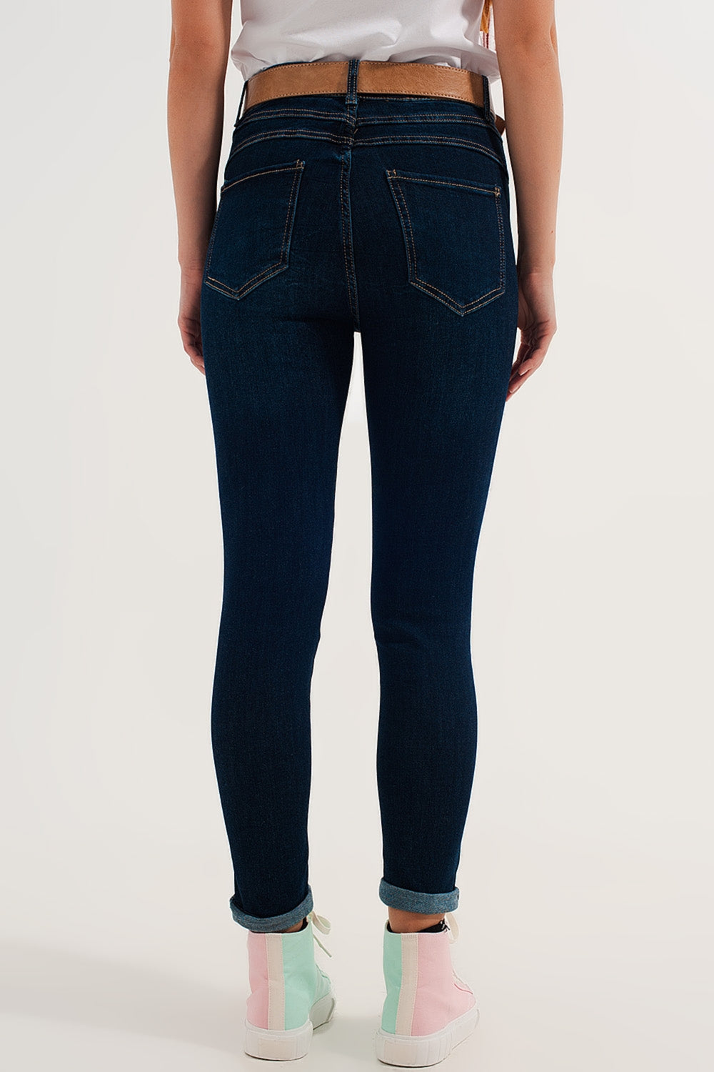 Jeans skinny fit denim elasticizzato blu medio