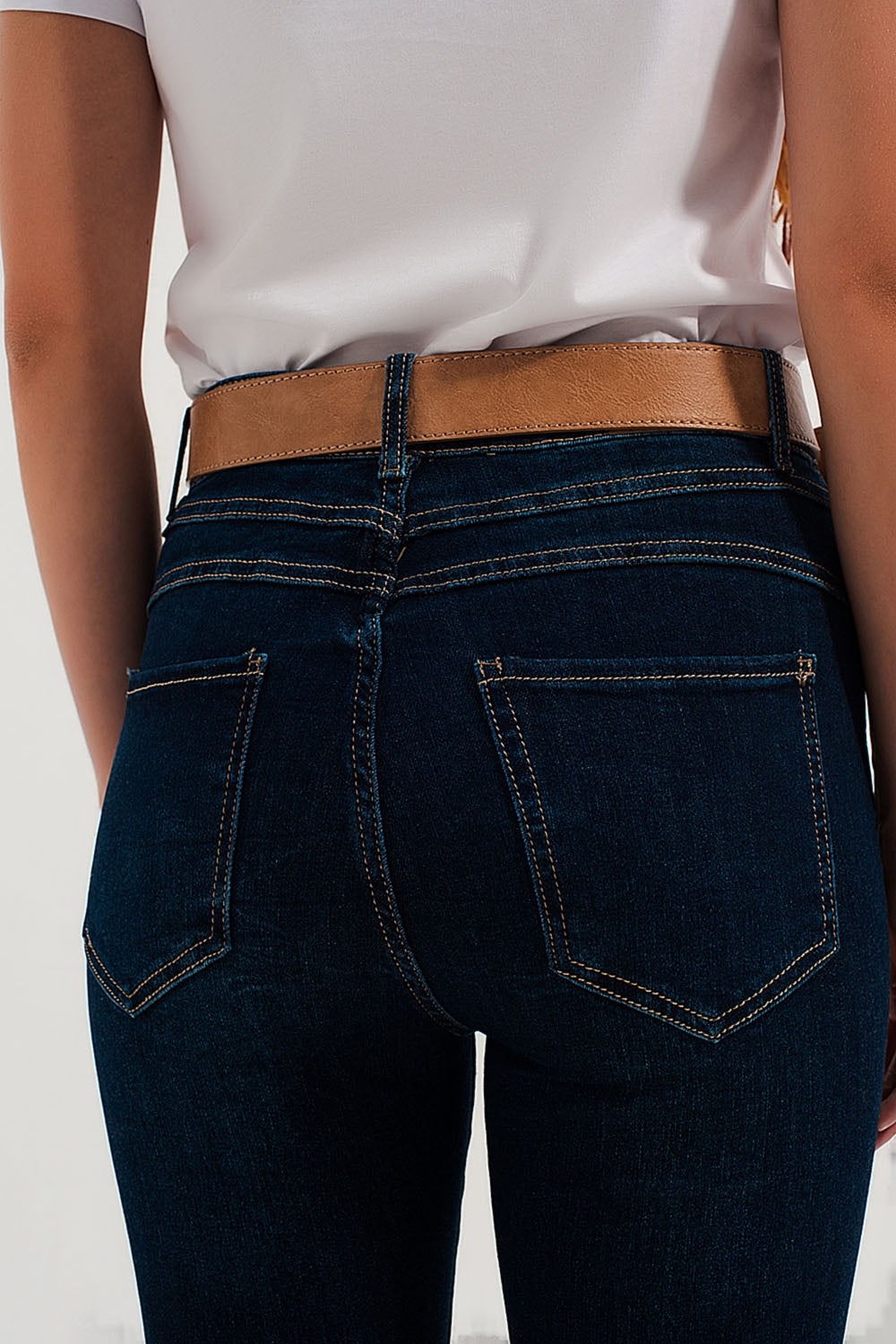 Jeans skinny fit denim elasticizzato blu medio