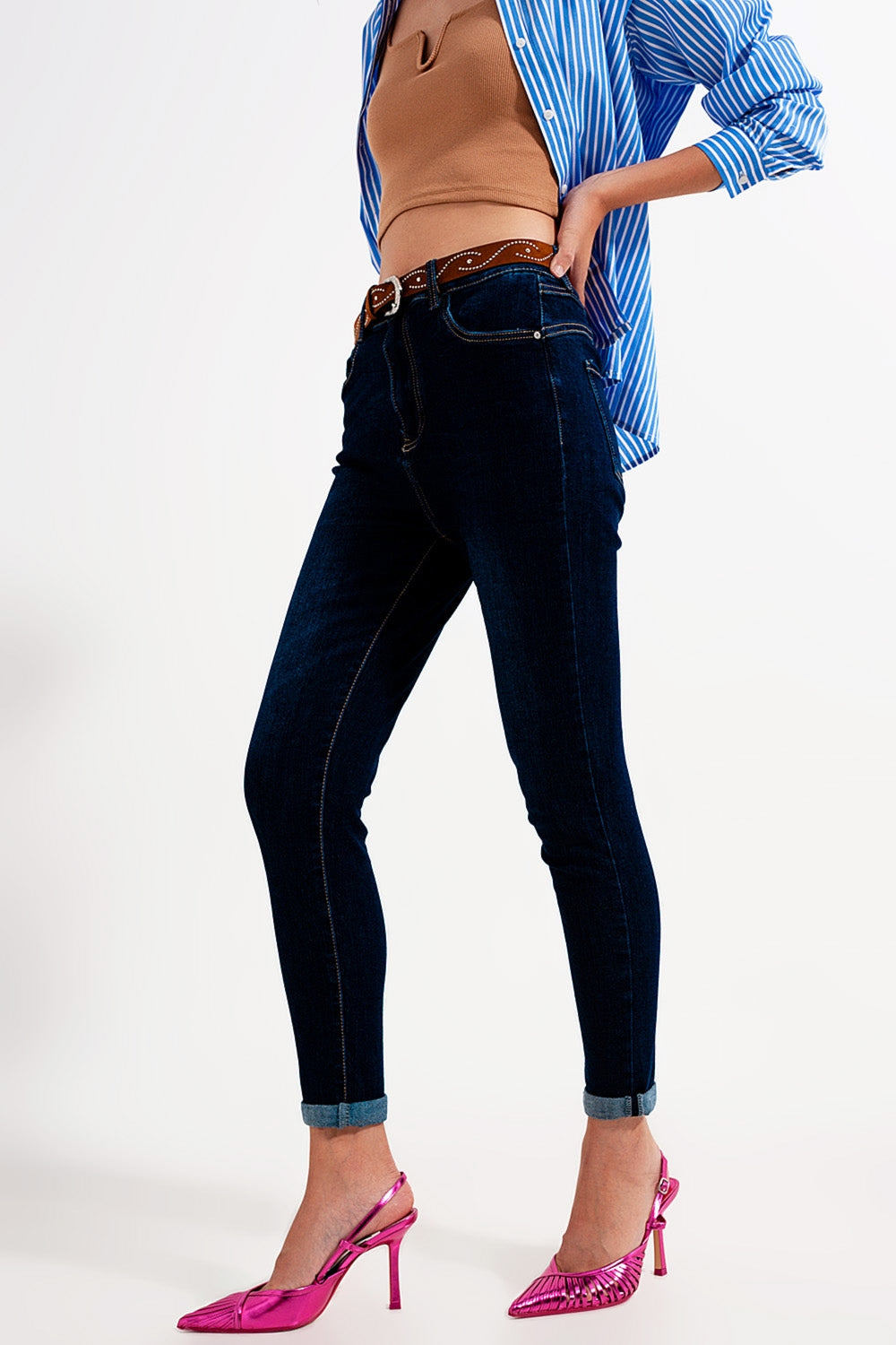 Jeans skinny lavaggio blu scuro