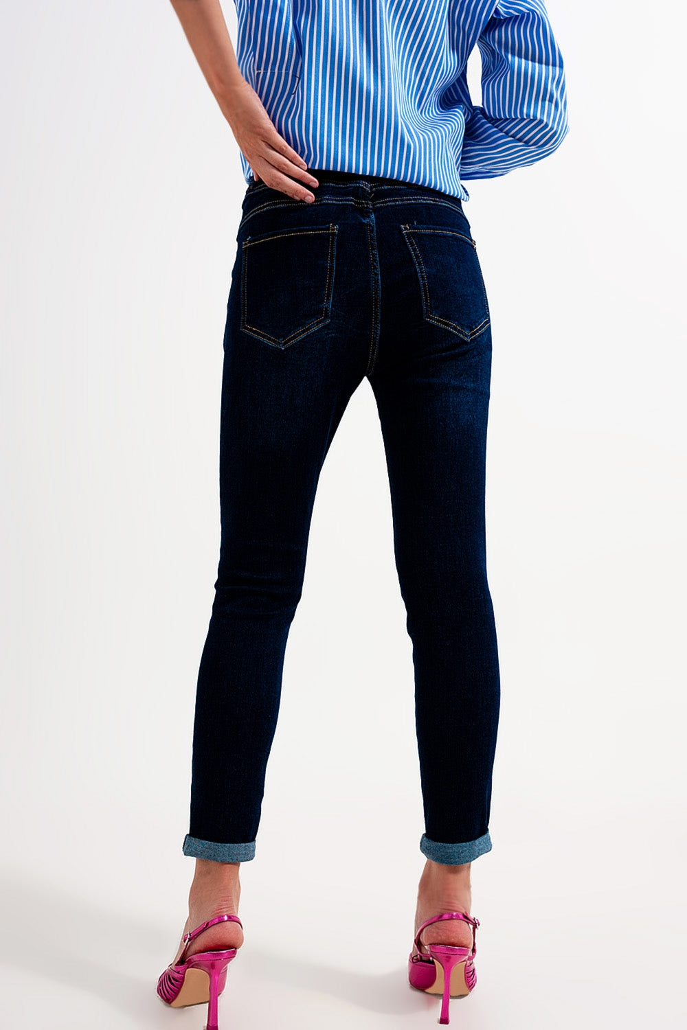 Jeans skinny lavaggio blu scuro