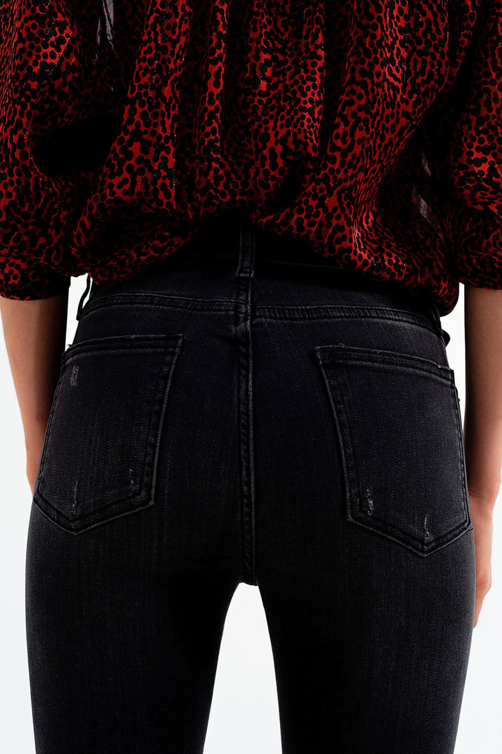 Jeans skinny nero slavato
