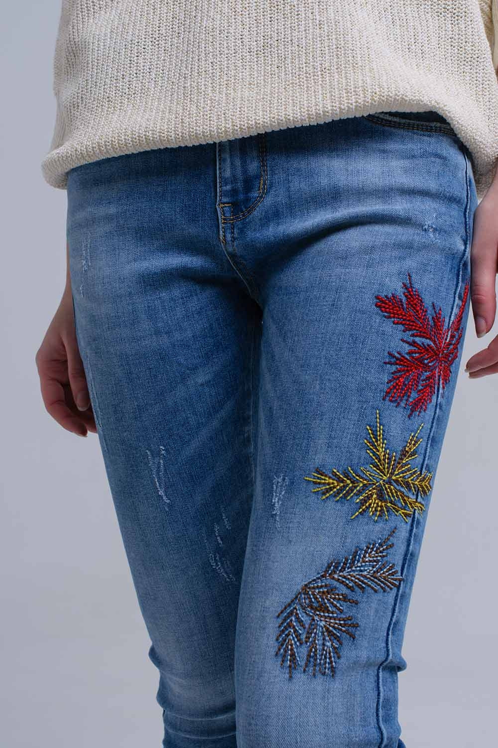 Jeans skinny ricamati