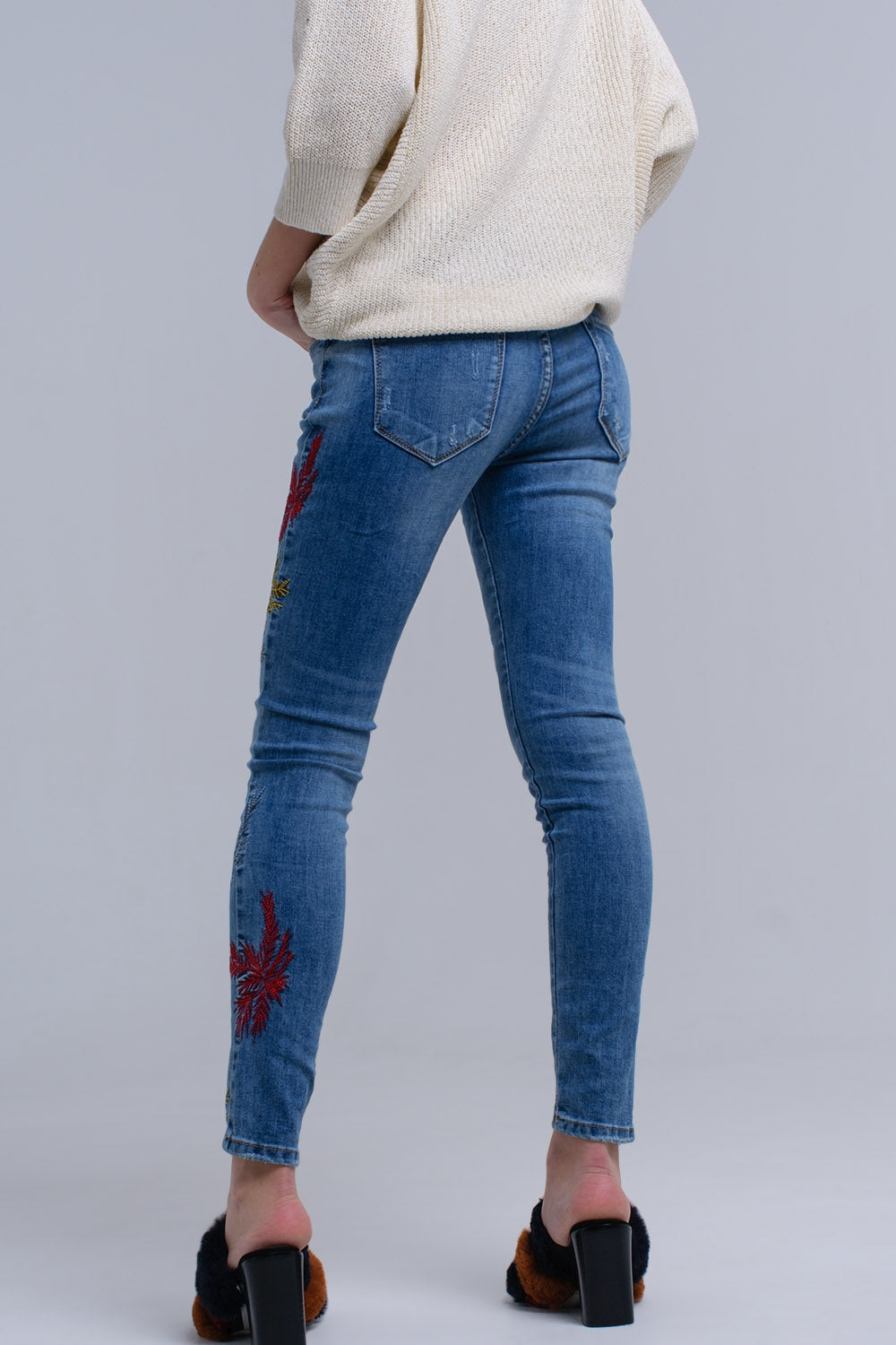 Jeans skinny ricamati