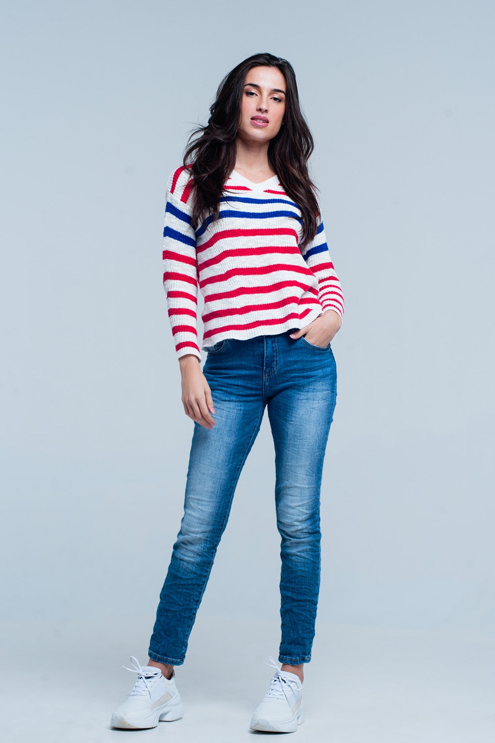 Jeans skinny rugosi lavato oscuro