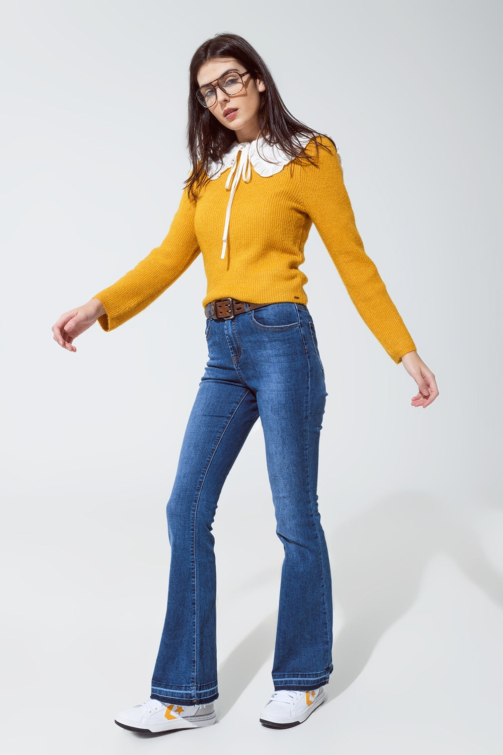 Jeans skinny svasati blu medio