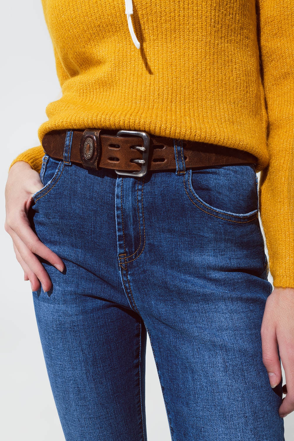 Jeans skinny svasati blu medio