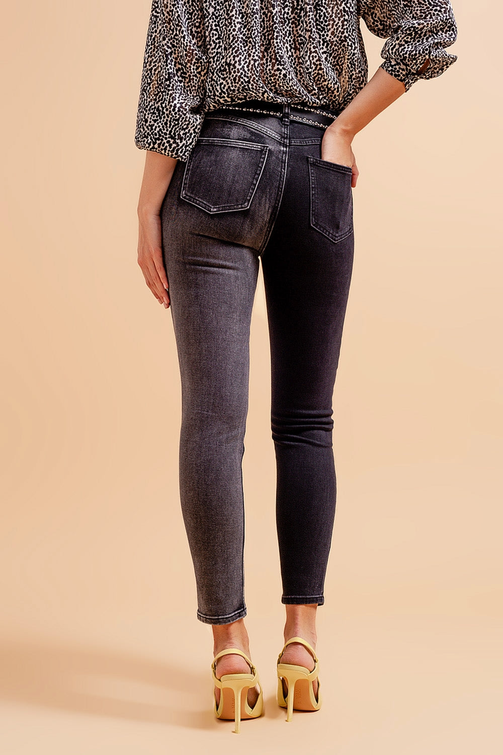 Jeans slim in color block