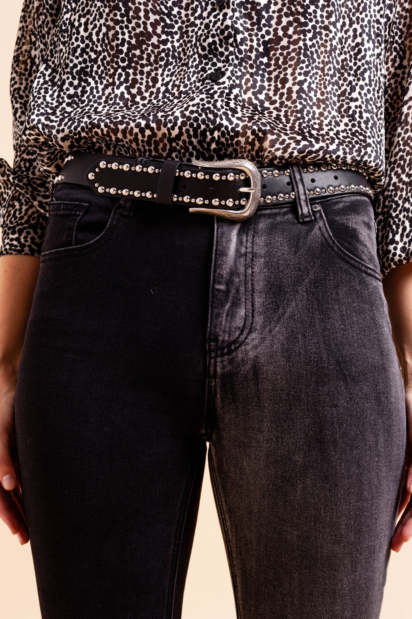 Jeans slim in color block
