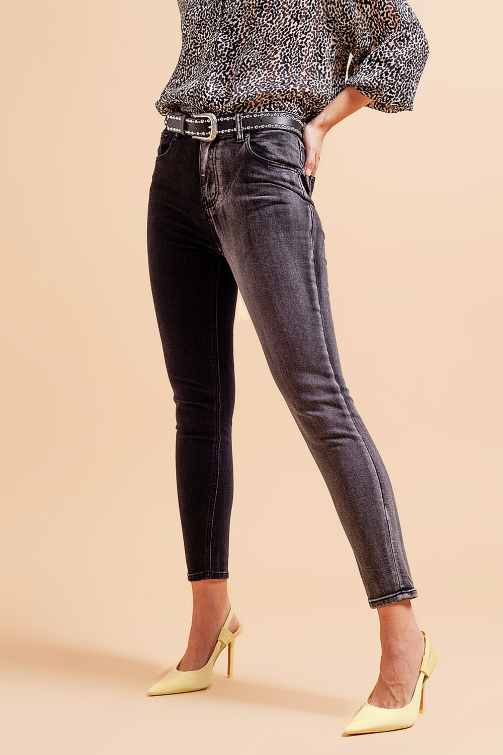 Jeans slim in color block