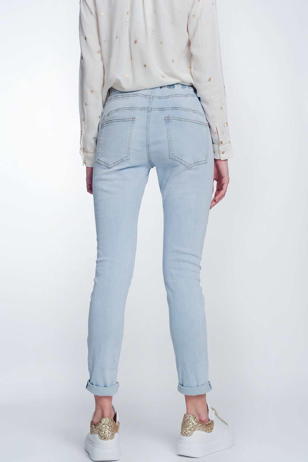Jeans stile joggers lavaggio chiaro