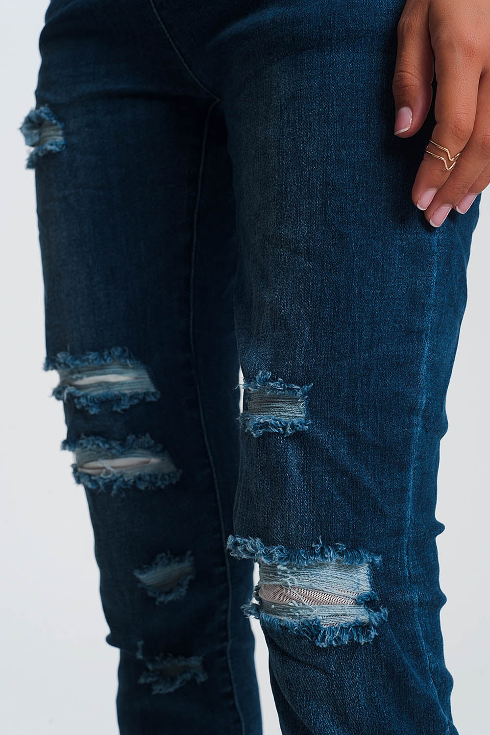 Jeans stile joggers leggeri in denim scuro