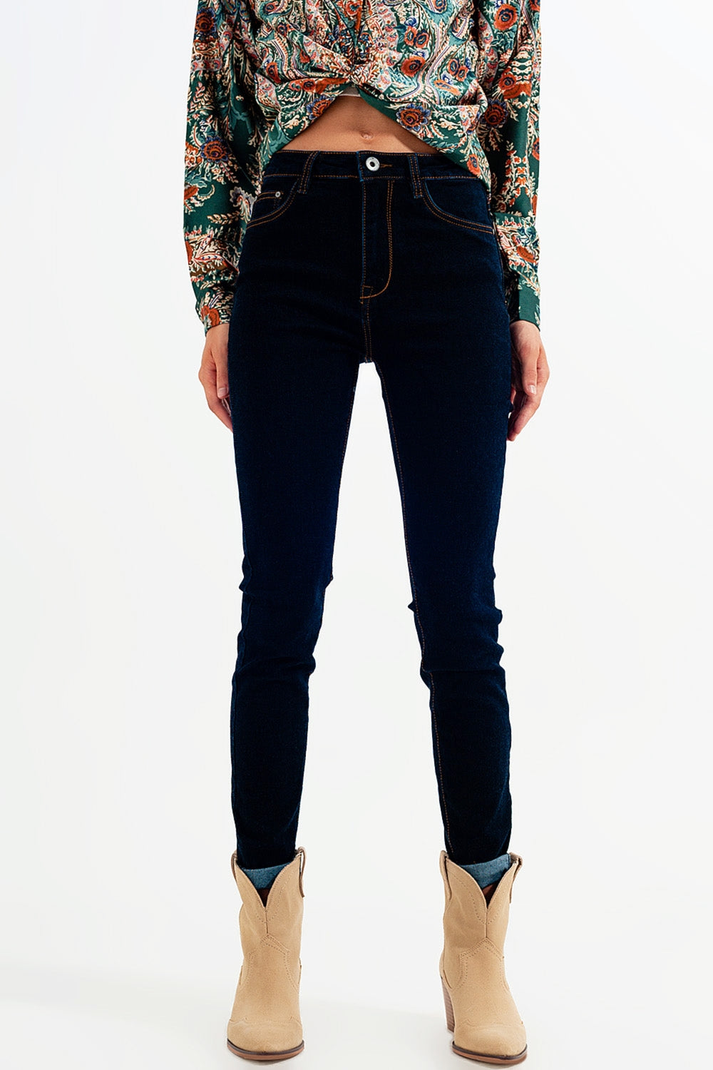 Jeans super skinny lavaggio blu scuro