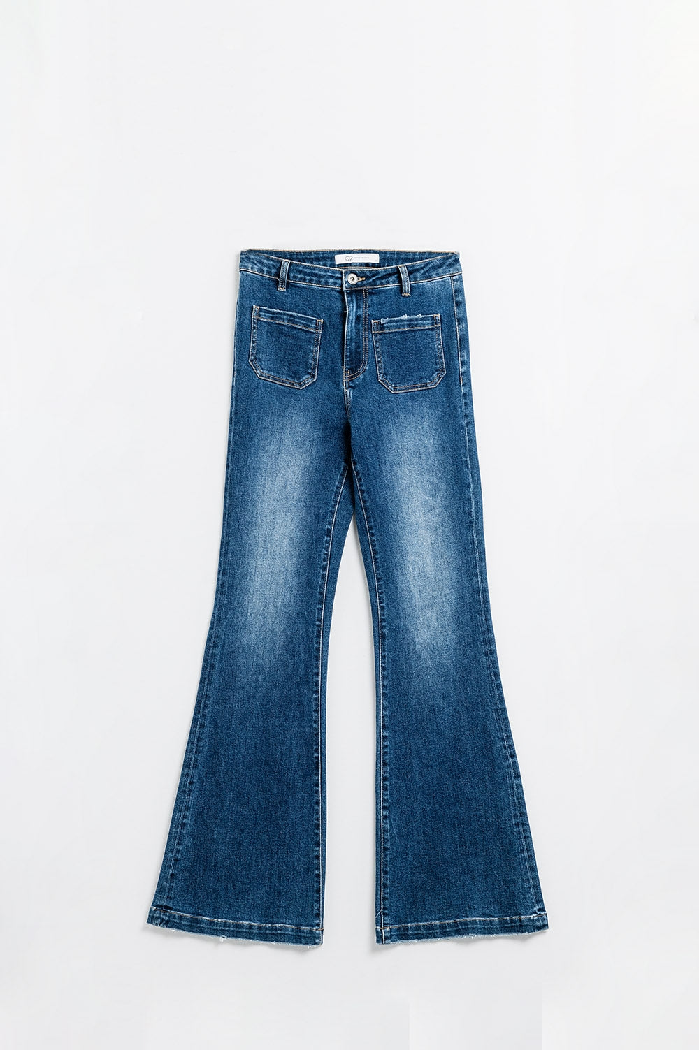 Jeans svasati blu scuro con tasche frontali
