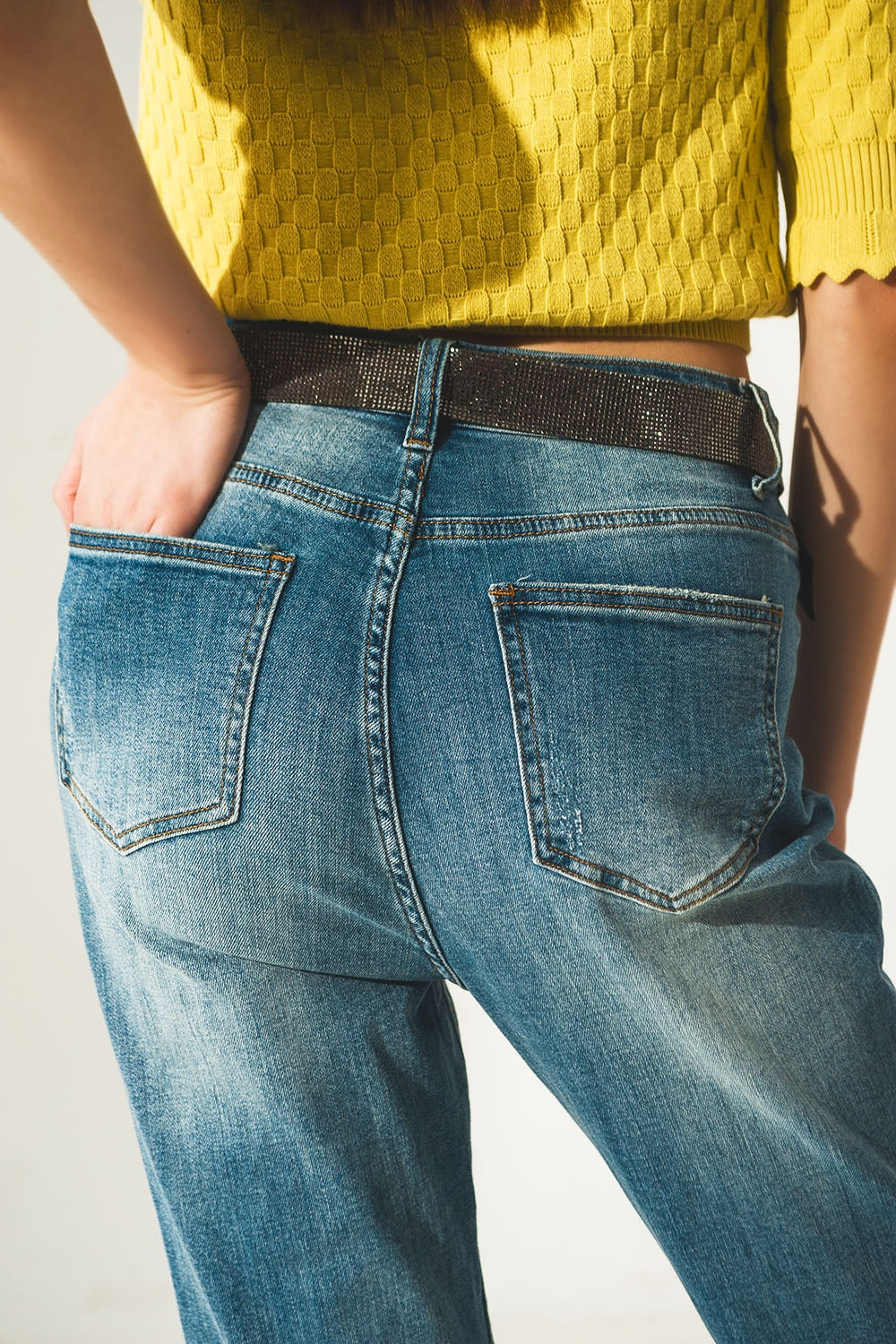 Jeans used look blu chiaro