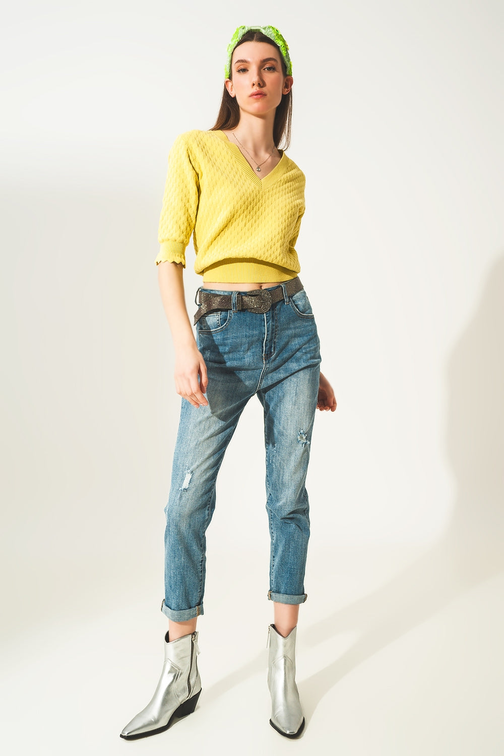Jeans used look blu chiaro