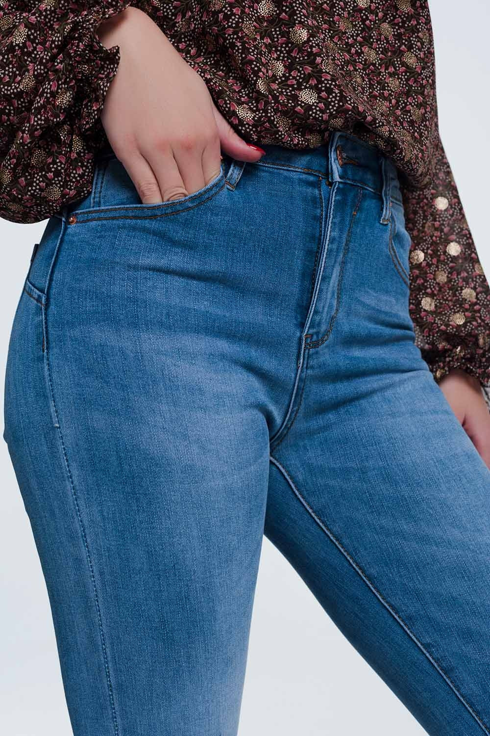 Jeans vita alta skinny blu stone wash medio Pretty