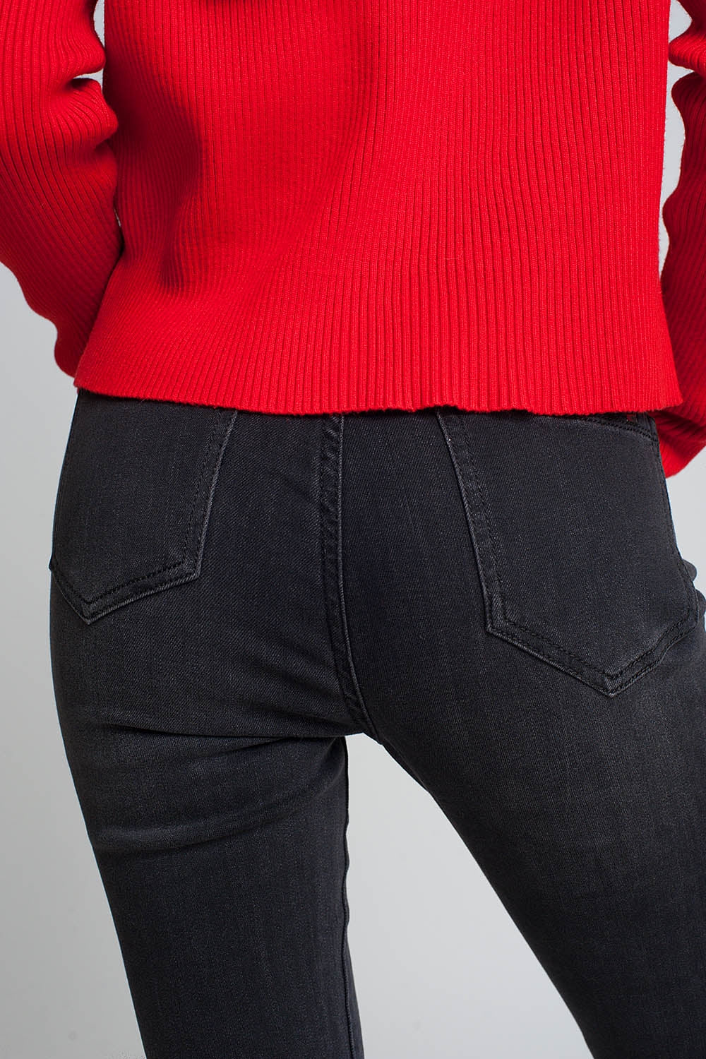 Jeans vita alta skinny neri