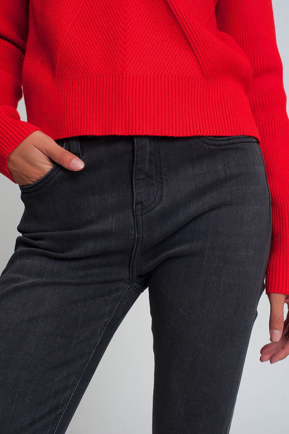 Jeans vita alta skinny neri