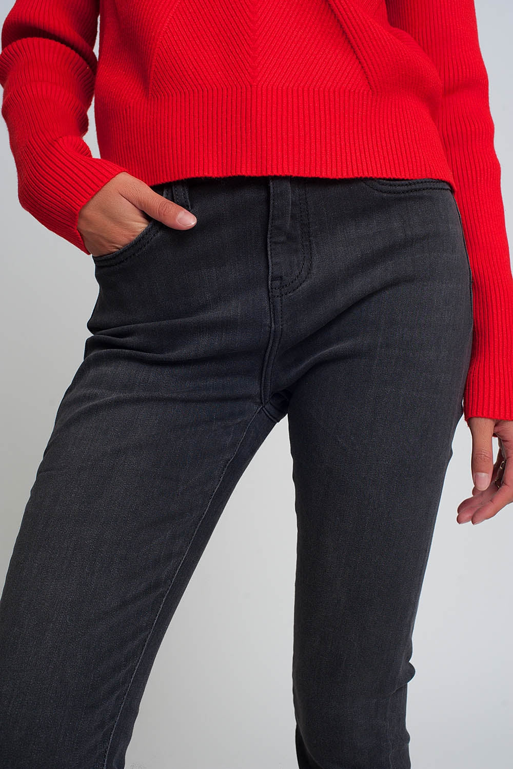 Jeans vita alta skinny neri