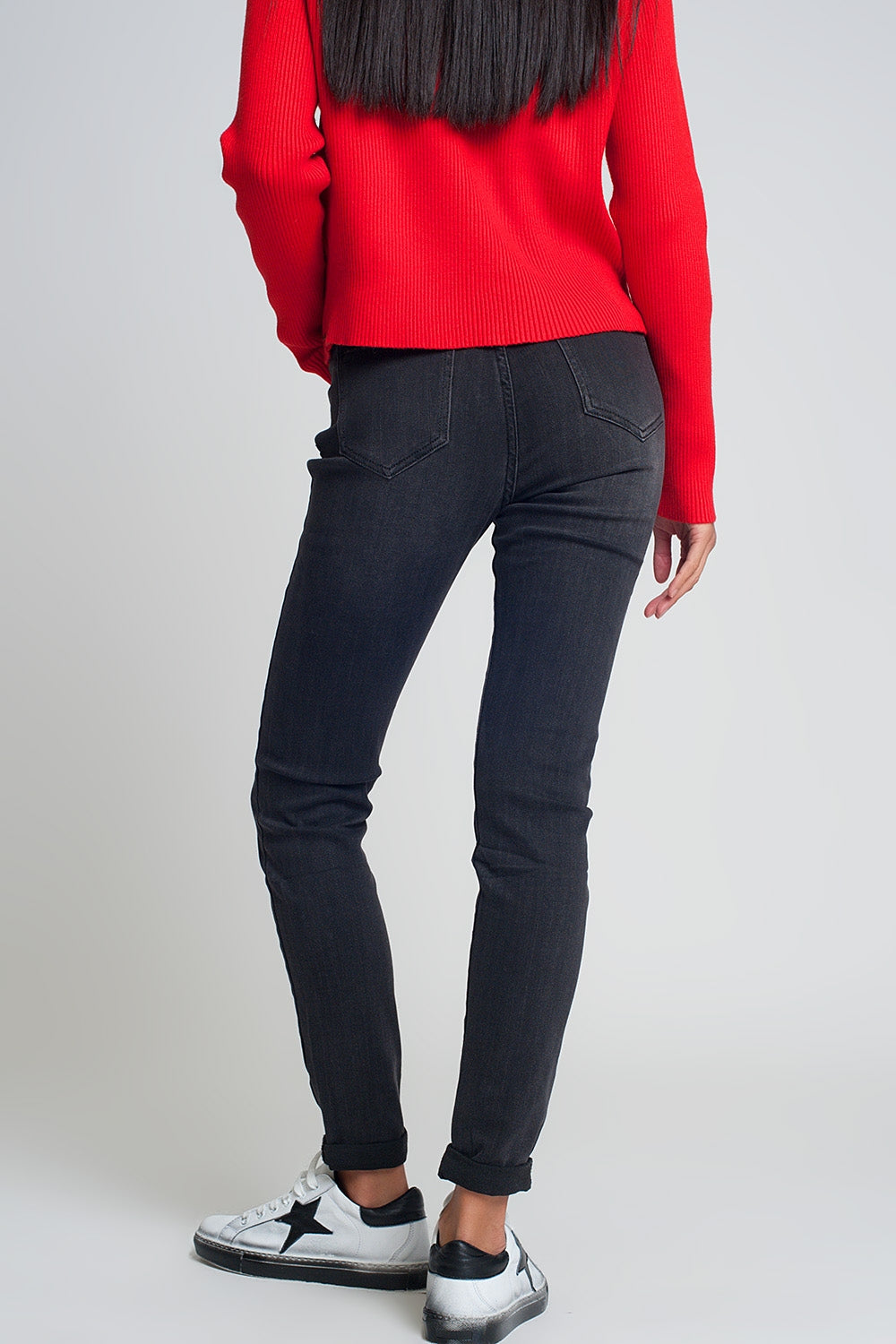 Jeans vita alta skinny neri