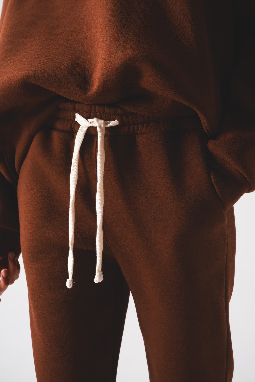 Joggers in cotone color marrone